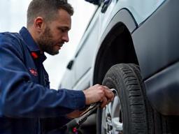 Technician conducting a roadside repair
